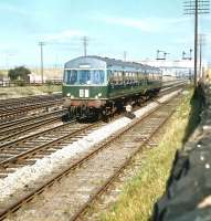 A DMU bound for Larbert passes through Saughton Junction on 26 August 1959.<br><br>[A Snapper (Courtesy Bruce McCartney) 26/08/1959]