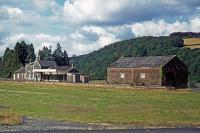 The largest intermediate station on the Norton Fitzwarren to Barnstaple line, and terminus for services along the Exe Valley line until 1963, Dulverton station is pictured 10 years after final closure in 1966. Dulverton itself is nearly two miles away from this location.<br><br>[Mark Dufton 11/09/1976]