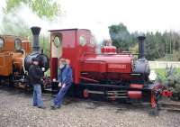 Having a break. Scene on the Statfold Barn Railway, 31 March 2012.<br><br>[Peter Todd 31/03/2012]