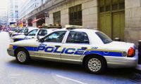 Metropolitan Transportion Authority Police cars lined up alongside New York's  Grand Central station in February 2012.<br><br>[Colin Harkins 28/02/2012]