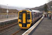 A Kyle of Lochalsh - Inverness service arriving at Achnasheen on 9 April 2012.<br><br>[Kevin McCartney 09/04/2012]