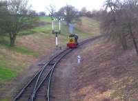 Class 03 no D2182 could be forgiven for feeling a touch of agoraphobia as it waits to change tracks at the Cheltenham end of Winchcombe station on 21 March 2012.<br><br>[Ken Strachan 21/03/2012]