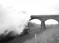 The RCTS <i>Rebuilt Scot Commemorative Rail Tour</i> southbound from Carlisle on 13 February 1965 photographed running through Wreay cutting on its way back to Crewe. Locomotive in charge is Royal Scot no 46115 <I>Scots Guardsman</I>. [See image 23520] <br><br>[Robin Barbour Collection (Courtesy Bruce McCartney) 13/02/1965]