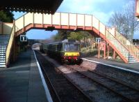 The absence of people in this shot might be regarded as an accurate feature of pre-Beeching railways. The destination blind on this DMU at Toddington on 1 April 2012 says 'To The Pub' - maybe that's where they all went. View looks North towards Honeybourne.<br><br>[Ken Strachan 01/04/2012]