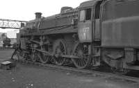 Standard Class 4 No. 75027 on Upperby shed in August 1967. The locomotive was held in reserve for banking duties from Tebay, to which shed it was nominally allocated from April 1967 until closure at the very end of the same year. However, with six of the class available at 12E to cover a dwindling number of banking duties, the call never came. <br><br>[Bill Jamieson 27/08/1967]