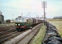 BRCW Type 2 no D5320 at Saughton Junction with a freight about to cross over to the Forth Bridge line in August 1959. The Haymarket locomotive was just over 4 months old at that time.<br><br>[A Snapper (Courtesy Bruce McCartney) 27/08/1959]