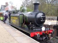 Preserved Class E4 0-6-2T no 473 <I>Birch Grove</I> with a train at Horsted Keynes on 12 April 2012.<br><br>[Colin Alexander 12/04/2012]