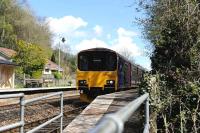 150124 with the 11.10 from Weymouth to Bristol Temple Meads stands in the sunshine at Avoncliff on 12 April 2012.<br><br>[Peter Todd 12/04/2012]