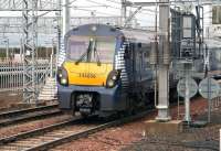 The 08.57 Milngavie - Edinburgh Waverley pulls away from platform 1 at Bathgate on 17 April 2012 on the 4 minute leg to Livingston North. <br><br>[John Furnevel 17/04/2012]