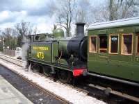 A train at Sheffield Park on 12 April 2012. The locomotive is Class E4 0-6-2T no 473 <I>Birch Grove</I>.<br><br>[Colin Alexander 12/04/2012]