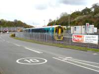 <I>'Carmarthen... we have a problem!'</I> Standing in for the usual class 175 DMU Super Sprinter 158838 lays over at Milford Haven station on 18 April after arrival from Manchester at 16.29. It was later failed with a fuel leak on the nearest carriage. A coach ride back to Carmarthen ensued in order to (just) make the 18.59 class 153 single unit Cardiff service. <br><br>[David Pesterfield 18/04/2012]