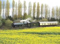 GWR 'Castle' class locomotive no 5043 <I>Earl of Mount Edgcumbe</I> standing in the loop at Challow on 27 April awaiting permission to depart for Bristol.<br><br>[Peter Todd 27/04/2012]