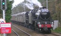 Stanier Black 5 4-6-0s nos 45305+45407 about to pass south through Barassie station on 24 April 2012 with the Glasgow (Barnhill) - Stranraer leg of the <I>Great Britain V </I> railtour.<br><br>[Ken Browne 24/04/2012]