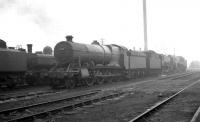 General view of the shed yard at 81C Southall in the early 1960s with Churchward 2-8-0 no 4707 nearest the camera.<br><br>[K A Gray //]