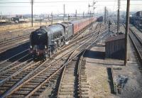 One of Haymarket shed's A2 Pacifics no 60519 <I>Honeyway</I> brings the down <I>Talisman</I> past Craigentinny carriage sidings on 30 September 1959.<br><br>[A Snapper (Courtesy Bruce McCartney) 30/09/1959]