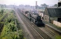 View south over Lochside station on August 1959 as Black 5 no 44727 passes through with a northbound freight.<br><br>[A Snapper (Courtesy Bruce McCartney) 21/08/1959]