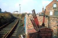 The ground frame alongside the A955 level crossing serving the Frances Colliery branch, Dysart, Fife, on 17 December 1975.<br><br>[Bill Roberton 17/12/1975]