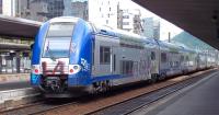 A Double decker Coradia Duplex emu, built by Alstom in 2004-05 and designated Class Z 26500 by SNCF, awaits its next Transport Express Rgional (TER) turn at Grenoble, having received attention from the local neds... sorry graffiti artists.<br><br>[Andrew Wilson 02/05/2012]