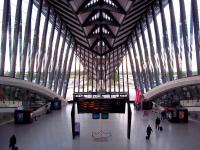 Another quiet day at the airport station, which forms the most impressive building on the developing airport, and is the first airport station served directly by TGV services. <br><br>[Andrew Wilson 25/04/2012]