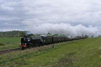 60163 Tornado passing Luncarty on the way to Inverness.<br><br>[John Robin 19/05/2012]