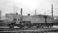 Fowler 2-6-4T no 42319 standing in the shed yard at Trafford Park, Manchester, thought to have been taken in the late 1950s. The locomotive was finally withdrawn from Carnforth shed in November 1963.<br><br>[K A Gray //]