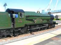 GWR 5043 <I>Earl of Mount Edgcumbe</I> simmering at Stirling on 27 May during its 2 hour layover on the 'Forth Circular'.<br><br>[Mark Poustie 27/05/2012]