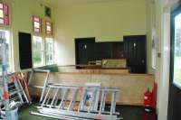 Interior of the Knockando main station building in the process of being renovated in May 2012, following a long period since its last use as a visitor centre for the Tamdhu Distillery.<br><br>[Ewan Crawford 24/05/2012]