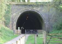 At the southern end of the Tissington Trail in the Peak District lies this tunnel, which takes the cyclists and walkers directly into Ashbourne town centre. Regular passenger services ceased in 1954 but goods trains continued on this section until 1963 and the route can now be followed all the way to the outskirts of Buxton.<br><br>[Mark Bartlett 23/05/2012]