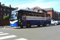 Cairnryan's Express...  the ScotRail/Stena connecting bus waits at Ayr station on 1 June 2012 to transfer passengers off the 15.00 from Glasgow Central to the new ferry terminal. <br><br>[Colin Miller 01/06/2012]