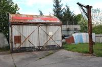 Located within the corrugated iron boundary fence of the former Esso Oil Depot at Maud Junction station is this evocative structure, photographed on 1 June 2012. The old depot itself stands within the V of the junction to the north of the station. [See image 39058]<br><br>[Brian Taylor 01/06/2012]