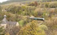 Malt whisky country near Dufftown on 20 May with the mid afternoon train from Keith Town nearing its destination.<br><br>[John Furnevel 20/05/2012]