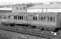 KDM 395890 (ex SC11259M) 1930 Derby, a former 9-compartment coach. Latterly based at Sawmill Sidings, Leith Walk East, where it was photographed on 8 February 1978.<br><br>[Bill Roberton 08/02/1978]