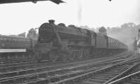 A train on the North Wales Coast line calls at Bangor on 21 May 1960 behind Black 5 no 44739.<br><br>[K A Gray 21/05/1960]