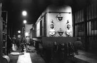 A class 20 inside the servicing shed at Millerhill on 9 February 1978.<br><br>[Bill Roberton 09/02/1978]