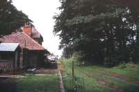 Scene at Woody Bay on the narrow gauge Lynton and Barnstaple Railway in August 1995. The station, which closed in 1935, has since been restored [see image 19795]<br><br>[Ian Dinmore /08/1995]