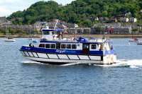 The second of the two modern passenger ferries now plying the Dunoon - Gourock route [see image 39241] is the <I>'Ali Cat'</I>, seen here on 1 June 2012 having just pulled away from Gourock Pier.<br><br>[Colin Miller 01/06/2012]