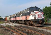 Former Connecticut Department of Transportation F7As No. 6690 and 6691 pictured at River Junction in Greenville, South Carolina on Sunday, 19th June 2011. The locomotives were en route to the Greenville facility of Motive Power & Equipment Solutions, Inc. for restoration. [See image 39259]<br><br>[Andy Carr 19/06/2011]