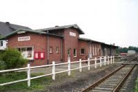 The station buildings at Hvelhof, seen from the island platform in July 1990. Hvelhof is on the Bielefeld to Paderborn line, a short distance north of the latter town. With thanks to Bill Jamieson for the reminder of the geography.<br><br>[John McIntyre /07/1990]