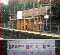 Latterly disused buildings on both sides of Pollokshaws West Station are <br>
now being converted into a bicycle resource centre for South West <br>
Community Cycles.  Note the impressively large number of partners involved. [See image 21689]<br><br>[John Yellowlees /06/2012]