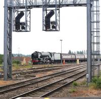 60163 <I>'Tornado'</I> passing Didcot on 28 June 2012 on its way from Salisbury to Worcester Shrub Hill with the <I>Cathedrals Express</I>.<br><br>[Peter Todd 28/06/2012]