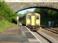 Platform view east at Clarbeston Road as 150217 runs back thro' the platform ECS, having previously drawn forward to the ground signal beyond the cross-over following arrival from Fishguard Harbour at 19.21. The unit will run back beyond the junction with the Milford Haven line to await its 20.05 return working back to the Harbour station. The unit had previously worked the 11.18 Cardiff Central to Maesteg, then ran to Cheltenham Spa before the 4hour 18minute journey to Fishguard Harbour. After working the 20.05 return shuttle as above it will finish the day on the 20.50 Fishguard Harbour - Carmarthen.<br><br>[David Pesterfield 22/05/2012]