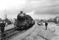 The SLS (Scottish Area) <I>Edinburgh and Dalkeith Railtour</I> stands at Dalkeith on 25th August 1962. Locomotive in charge is Gresley V3 2-6-2T no 67668. Dalkeith had lost its passenger service in 1942 and would close completely in 1964. [See image 47542]<br>
<br><br>[Jim Currie (Courtesy Stephenson Locomotive Society) 25/08/1962]