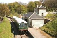 The early afternoon service to Dufftown awaits its departure time at Keith Town on 20 May 2012.<br><br>[John Furnevel 20/05/2012]