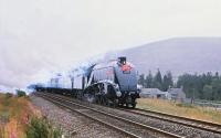 60009 <I>Union of South Africa</I> northbound past Dalnaspidal with the <I>'Osprey Express'</I> on 25 August 1980. The 9-coach special, organised by BR (Scottish Region) ran as a return excursion between Edinburgh and Aviemore. <br><br>[Peter Todd 25/08/1980]