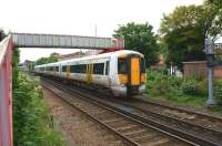 Southeastern 375623 departs east towards Margate from Westgate-on-Sea on 2 July 2012. The train is a London Victoria to Ramsgate service.<br><br>[John McIntyre 02/07/2012]