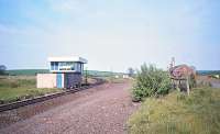 View north over the remains of Stanley Junction in 1985, three years after closure of the last section of the Caledonian route via Forfar. Stanley Junction station had closed to passengers in 1956. [See image 7377]<br><br>[Peter Todd //1985]