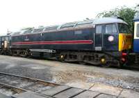 Preserved 47715 <I>Poseidon</I> stands in the yard at Leeming Bar on the Wensleydale Railway in July 2012. <br><br>[John Furnevel 09/07/2012]