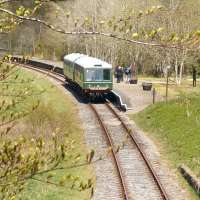 Spring is in the air. Walkers disembark from a Sunday afternoon Dufftown - Keith DMU service at Drummuir station on a warm and pleasant 20 May 2012.  <br><br>[John Furnevel 20/05/2012]