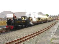 Vale of Rheidol's Great Western Railway liveried VoR Class 2-6-2T No 8 <I>Llywelyn</I> awaits its 14.00 departure time from Aberystwyth on 10 May for the run up to Devils Bridge.<br><br>[David Pesterfield 10/05/2012]