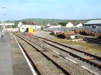 Whitland Station yard and sidings on the down side of the station in May 2012, now in use by Network Rail as a track maintenance depot.<br><br>[David Pesterfield 22/05/2012]